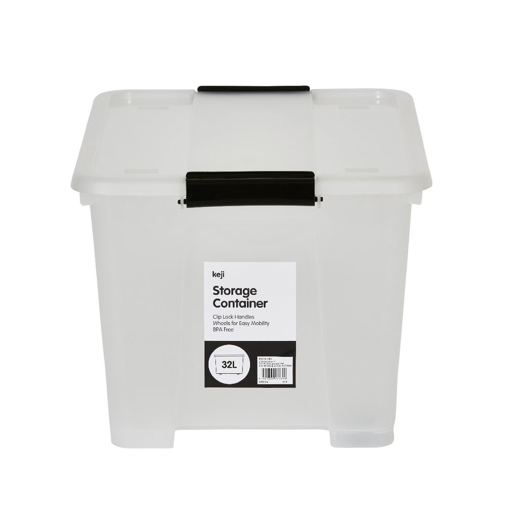 Keji 32L Plastic Storage Container Clear