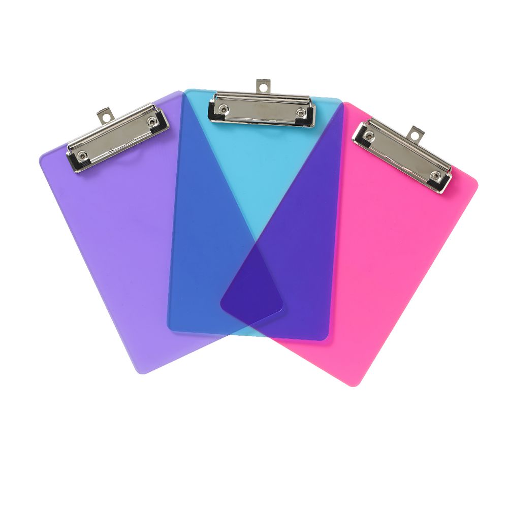 A5 Transparent Clipboard Assorted Neon Colours