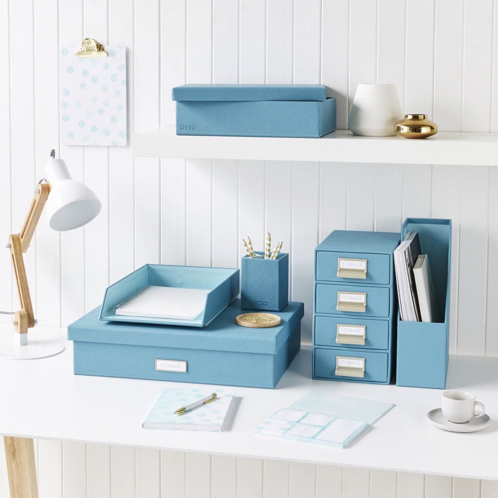 Otto Criss Cross 4 High Storage Drawers Aqua
