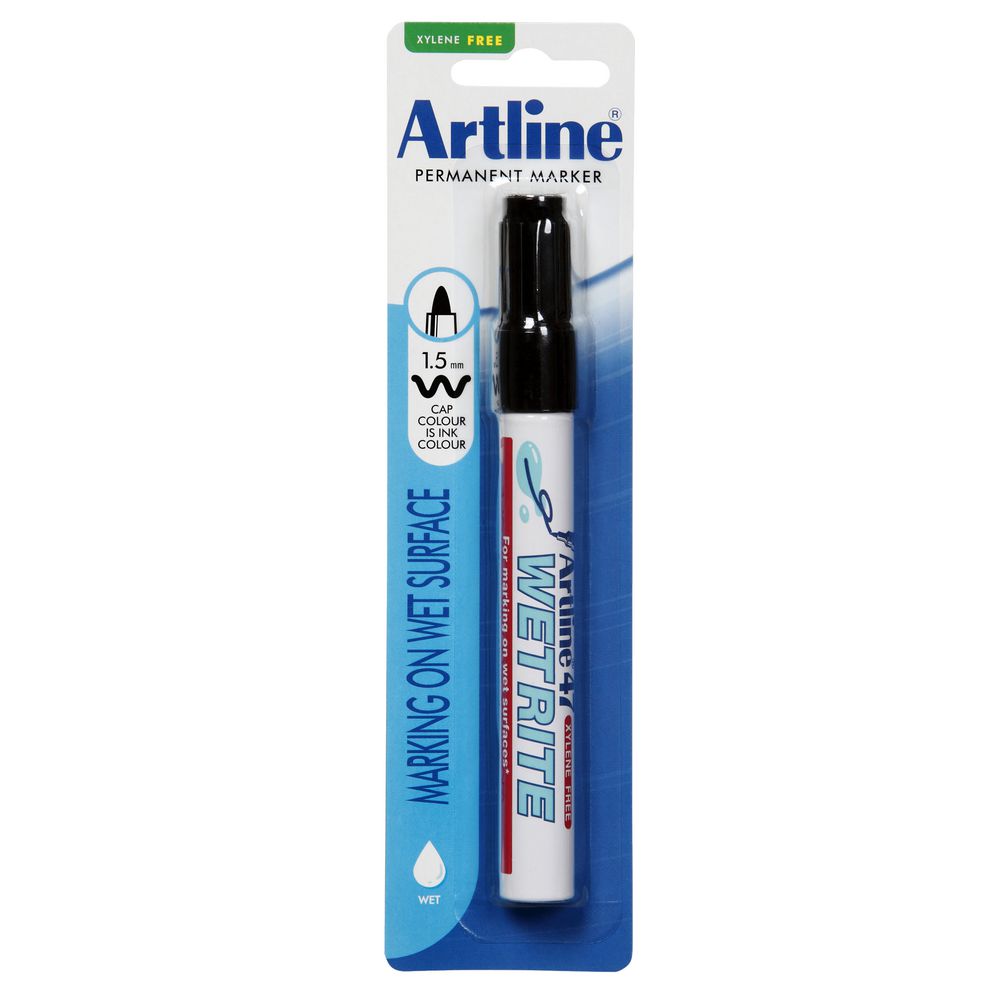Artline 47 Wetrite Permanent Marker Black