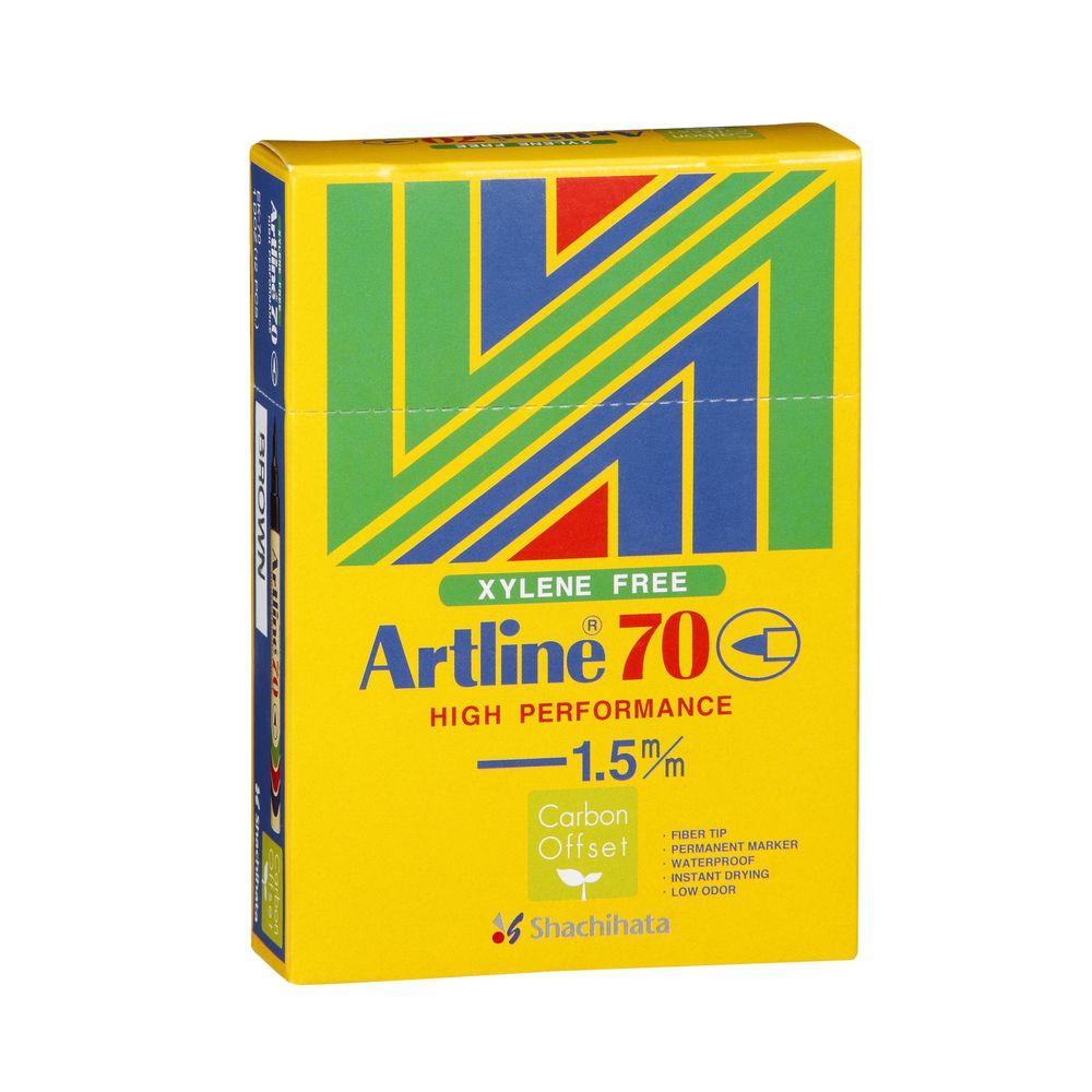 Artline 70 Permanent Markers Black 12 Pack