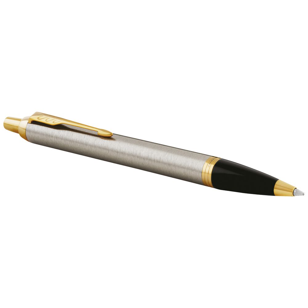 Parker IM Ballpoint Pen Brushed Metal with Gold Trim