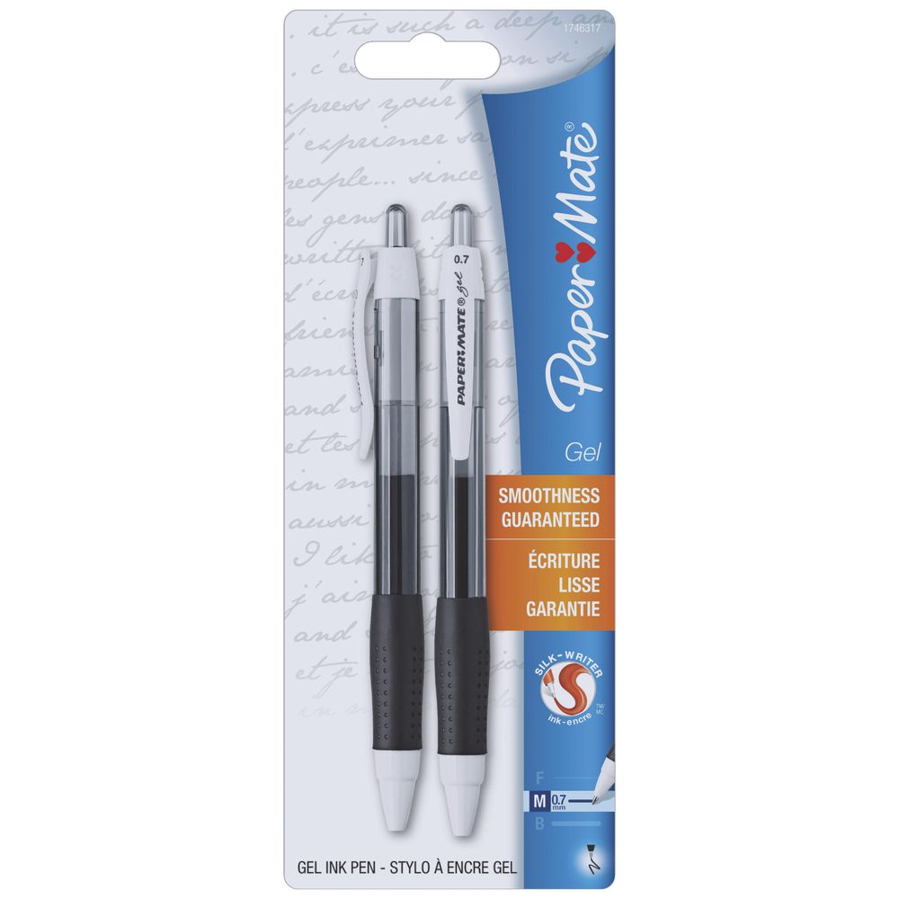 PaperMate Retractable Gel Pens Black 2 Pack