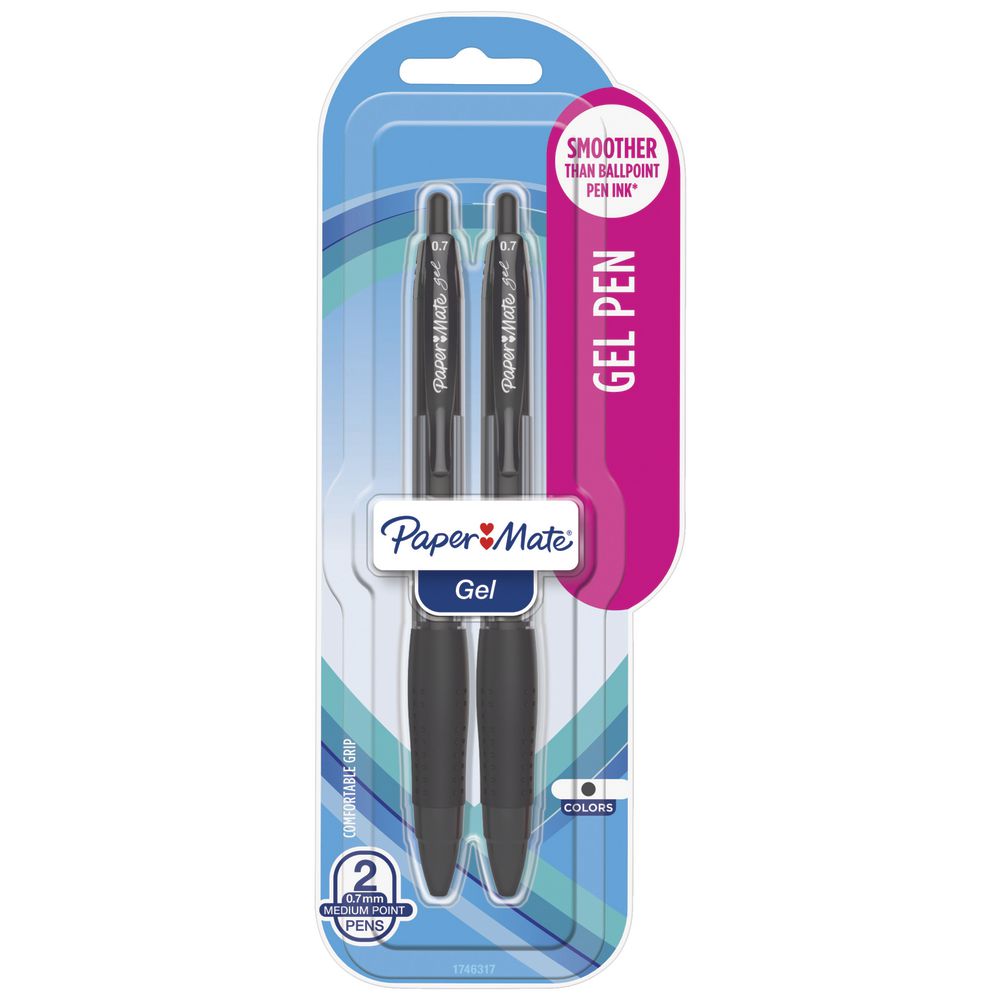 PaperMate Retractable Gel Pens Black 2 Pack