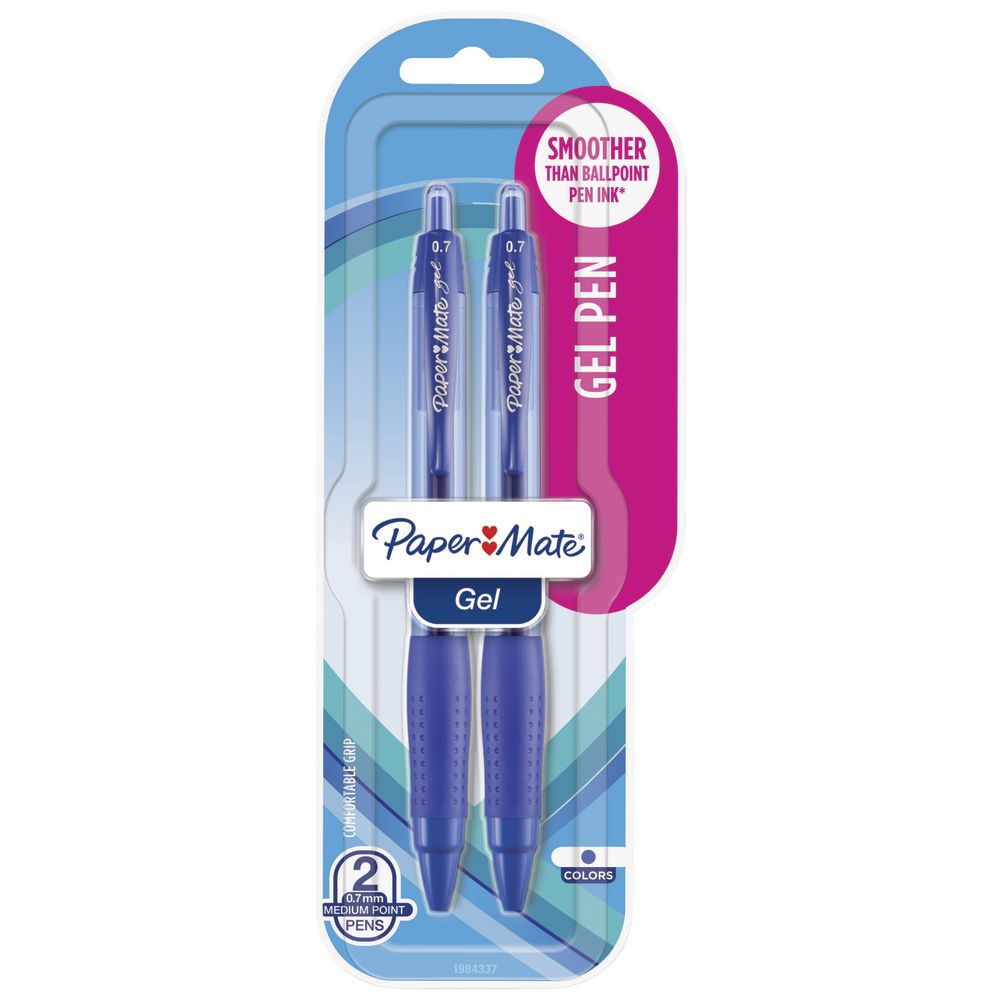PaperMate Retractable Gel Pens Blue 2 Pack
