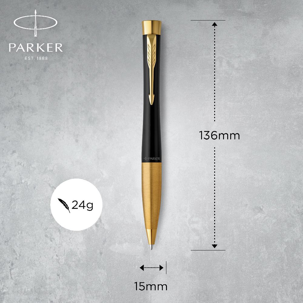 Parker Urban Ballpoint Pen Muted Black with Gold Trim