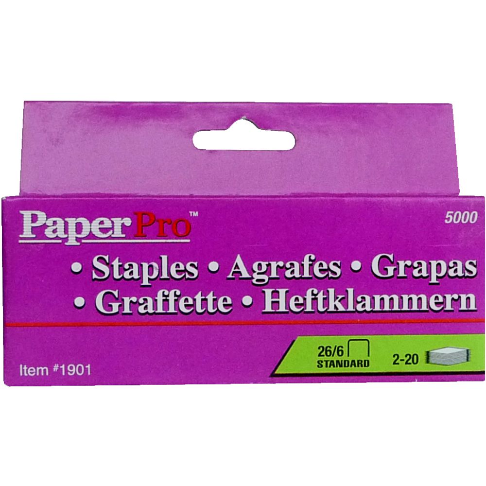 PaperPro 26/6 Full Strip Staples 5000 Pack