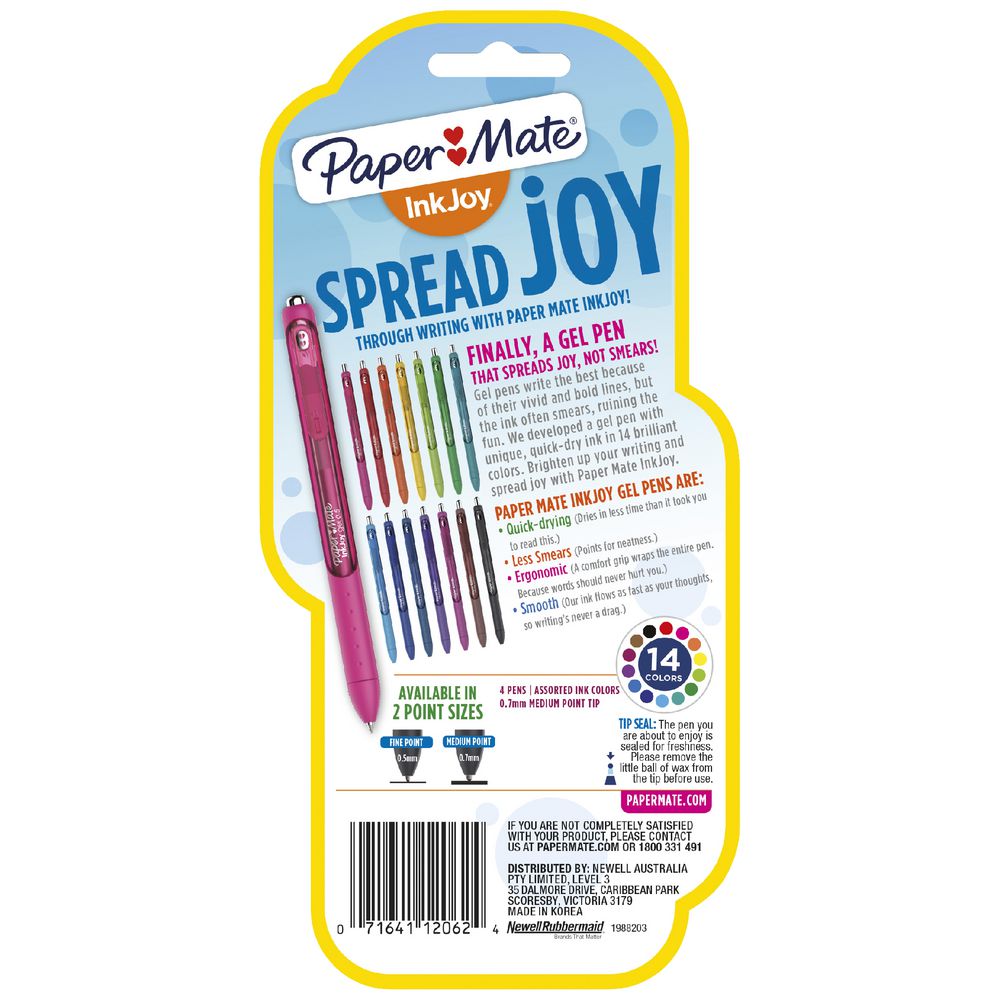 PaperMate Inkjoy Gel Pen Business Assorted 4 Pack