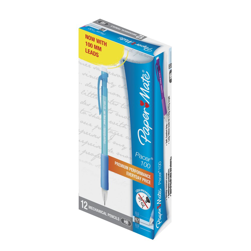 PaperMate Pacer 100 Mechanical Pencils Assorted 12 Pack