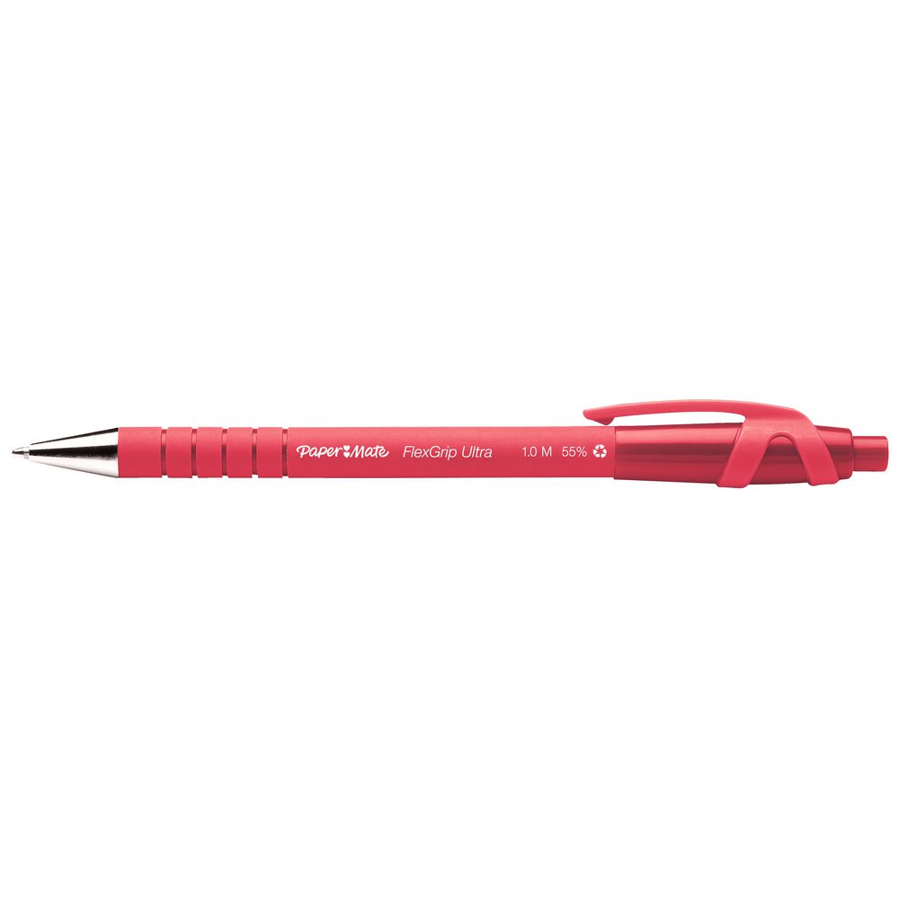 PaperMate FlexGrip Retractable Ballpoint Pens Red 4 Pack
