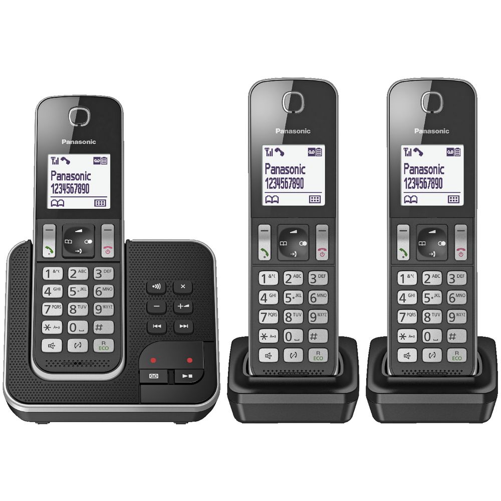 Panasonic Cordless Phone +2 Handsets KXTGD323ALB eBay