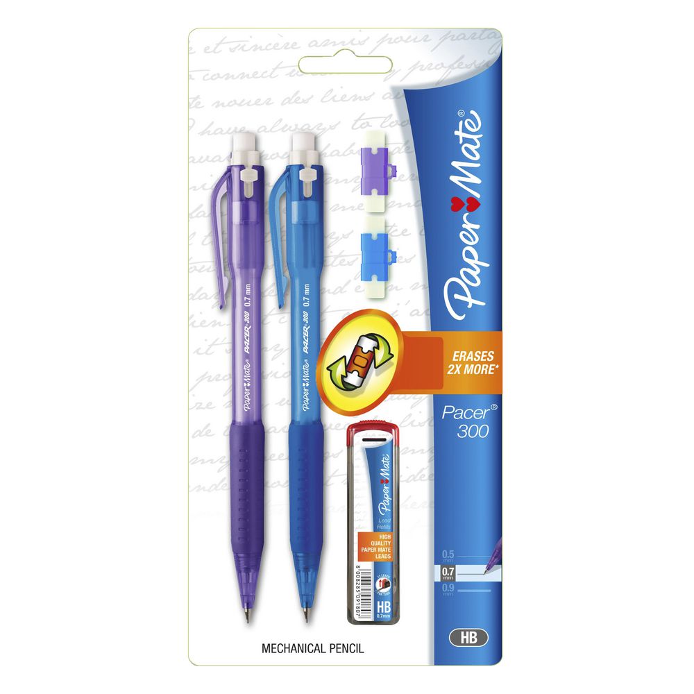 PaperMate Pacer 300 Mechanical Pencils Assorted 2 Pack