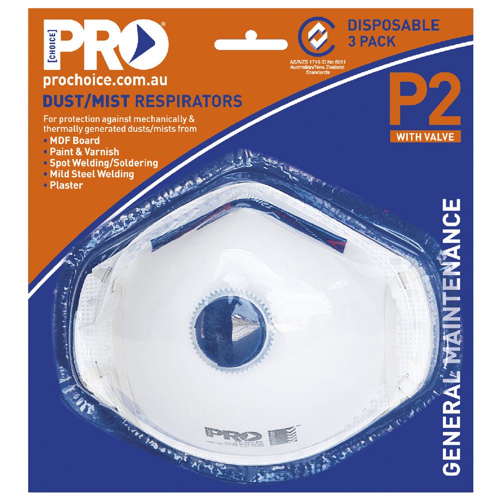 ProChoice Valved Respirators P2 Rating 3 Pack eBay