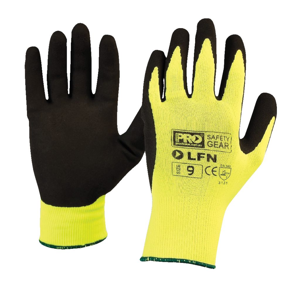 ProChoice ProSense Hi Vis Latex Foam Gloves Size 8