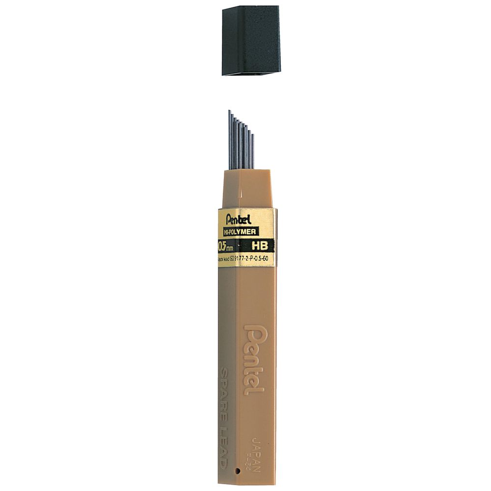 Pentel Hi-Polymer 0.5 mm HB Lead Refills 12 Pack