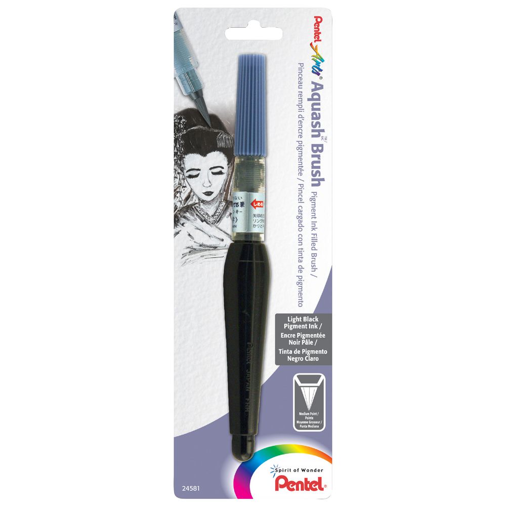 Pentel Arts Aquash Pigment Brush Black