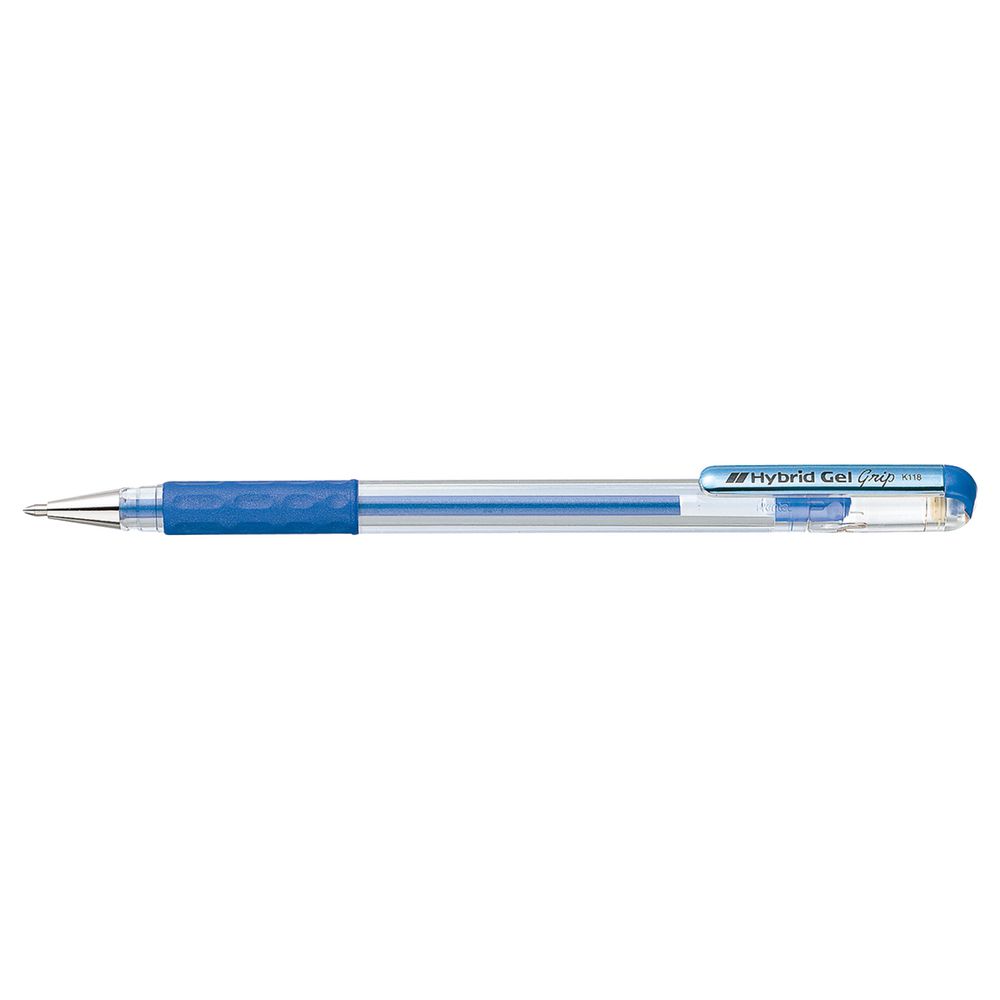 Pentel Hybrid Gel Grip Metallic Pen Blue