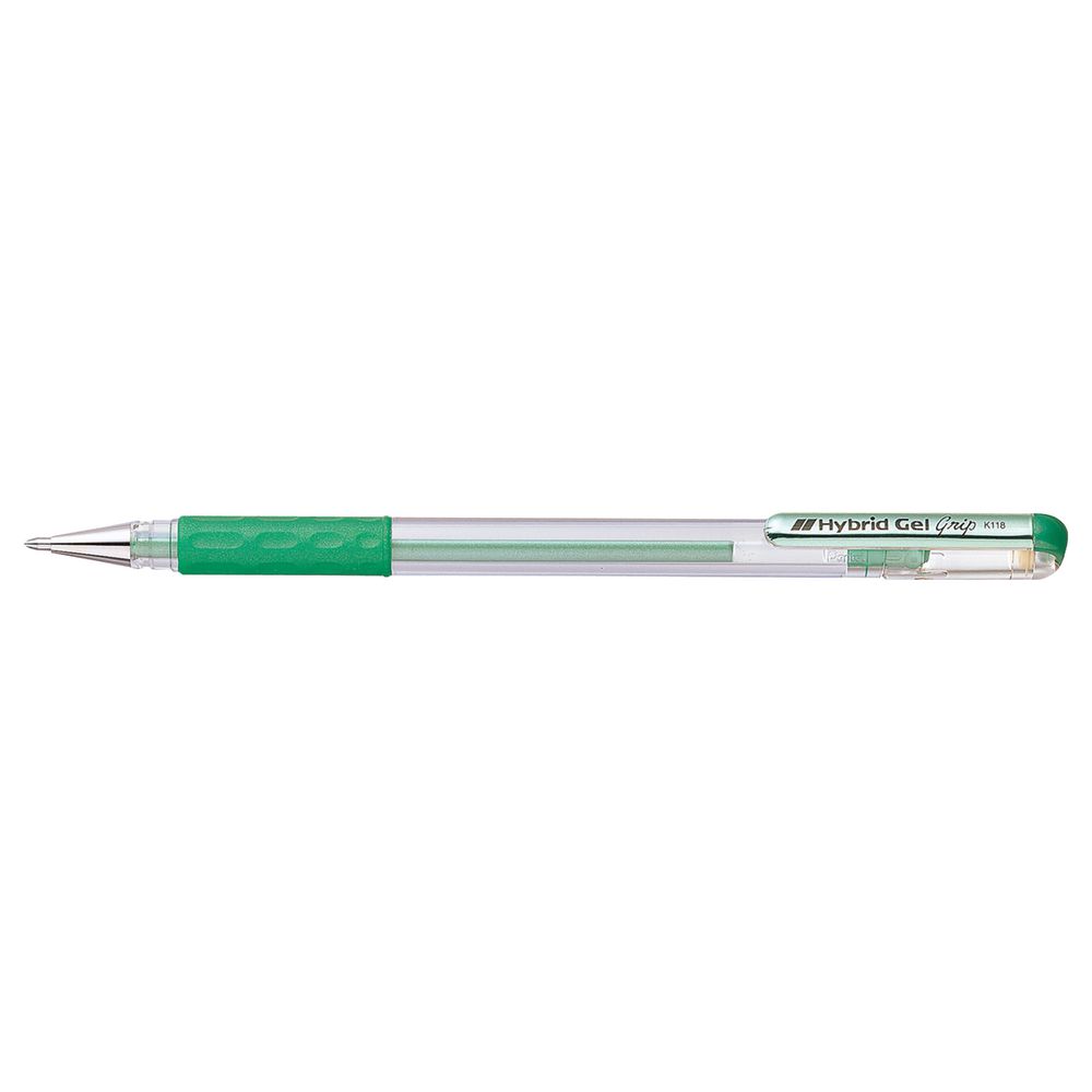 Pentel Hybrid Gel Grip Metallic Pen Green