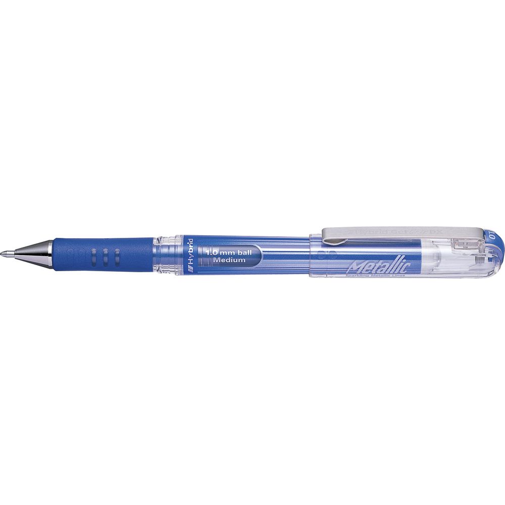 Pentel Hybrid DX K230M Gel Grip Pen Metallic Blue