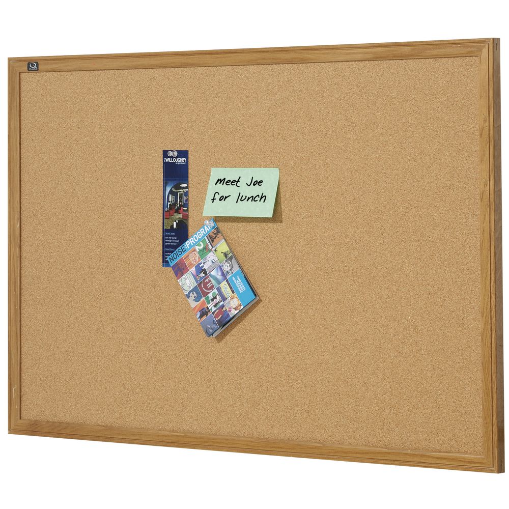 Quartet Oak Frame Cork Board 900 x 600mm