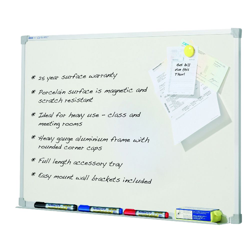 Penrite Porcelain Aluminium Frame Whiteboard 2400 x 1200mm