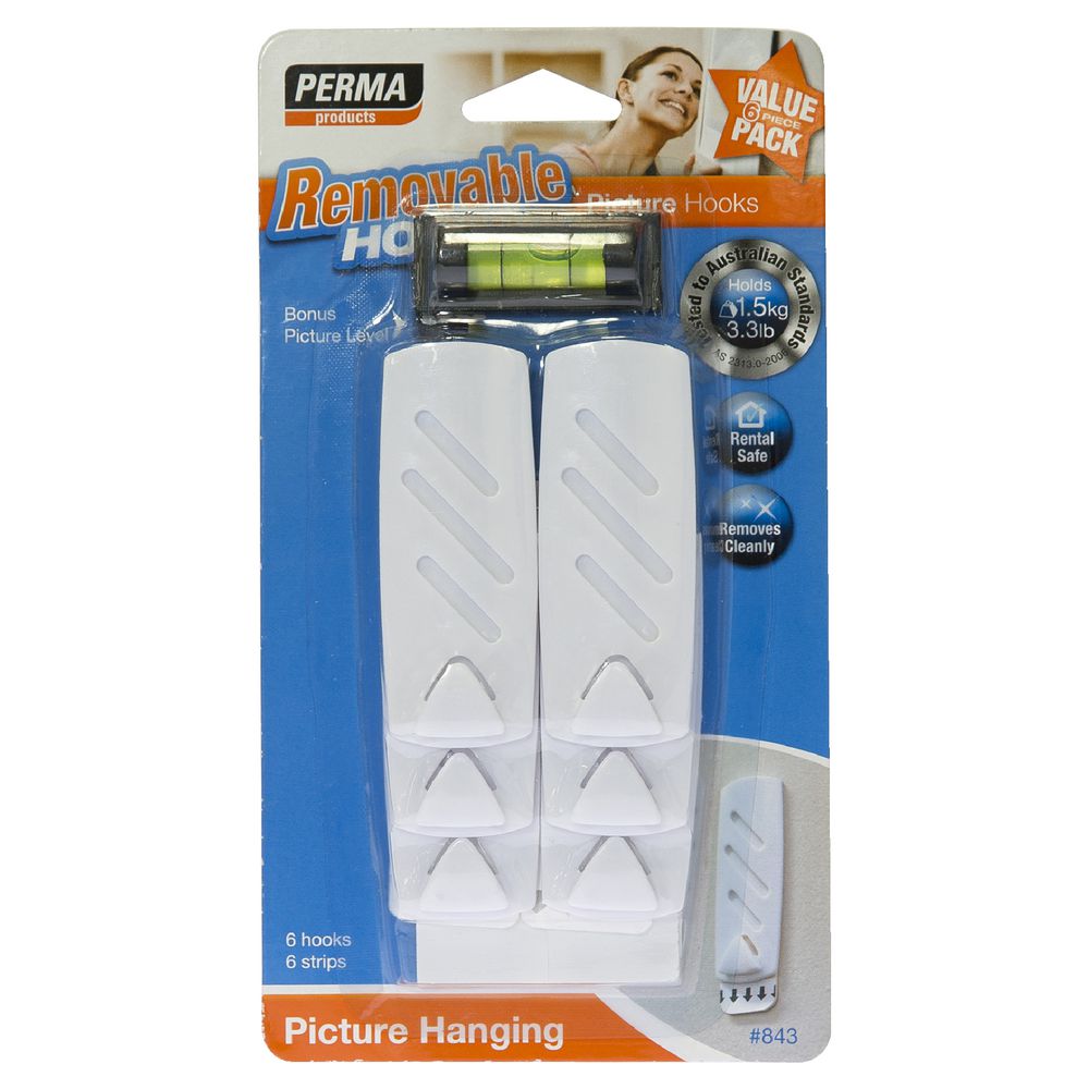 Permastik Picture Clips White 6 Pack