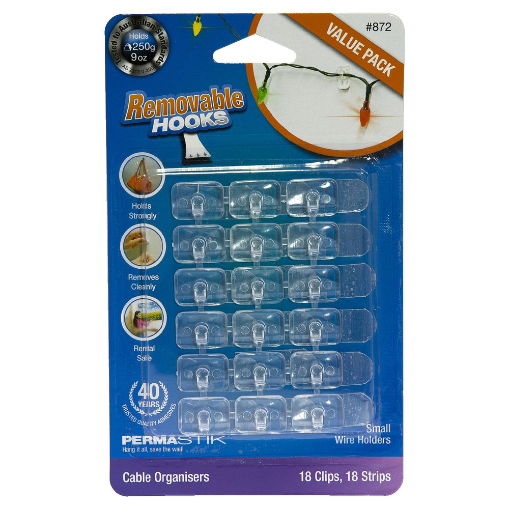 Permastik Wire Holders Clear 18 Pack