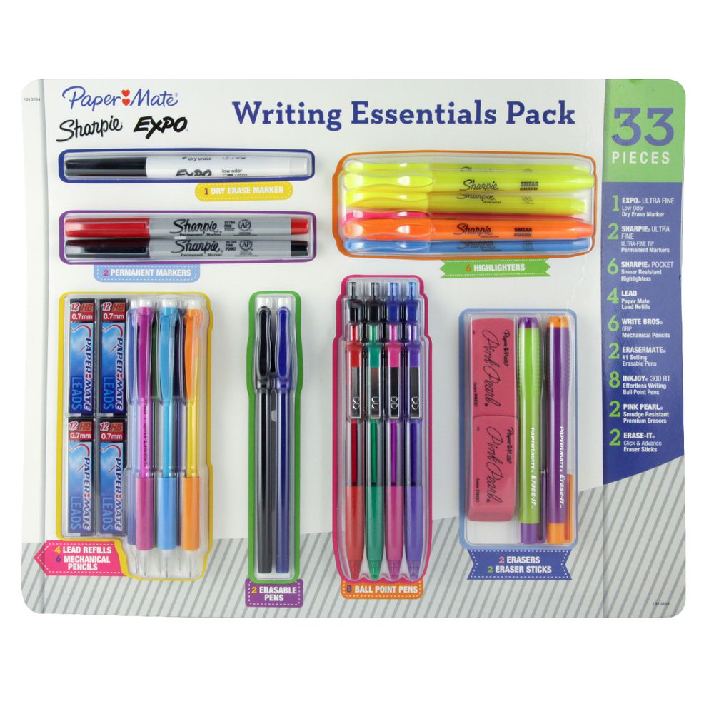 Papermate Sharpie Expo Writing Essentials Pack 33 Piece