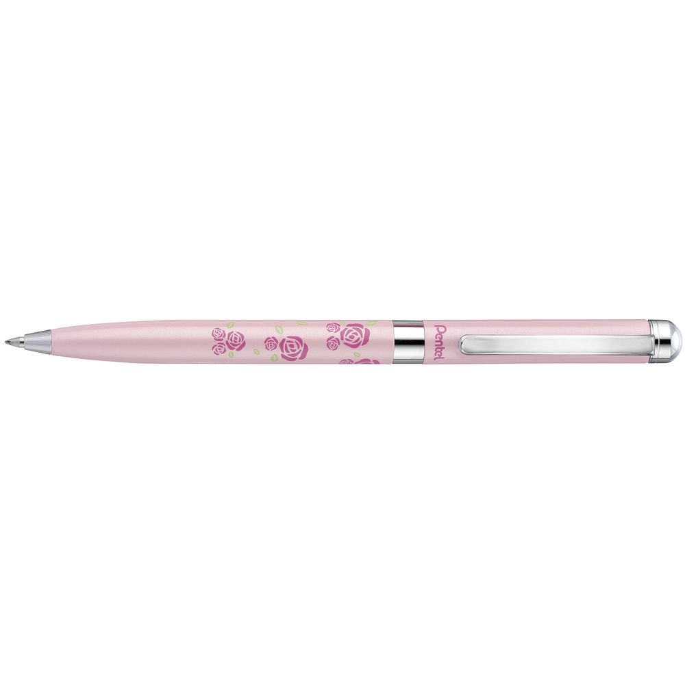 Pentel Sterling Ballpoint Pen Pink Floral Barrel Blue
