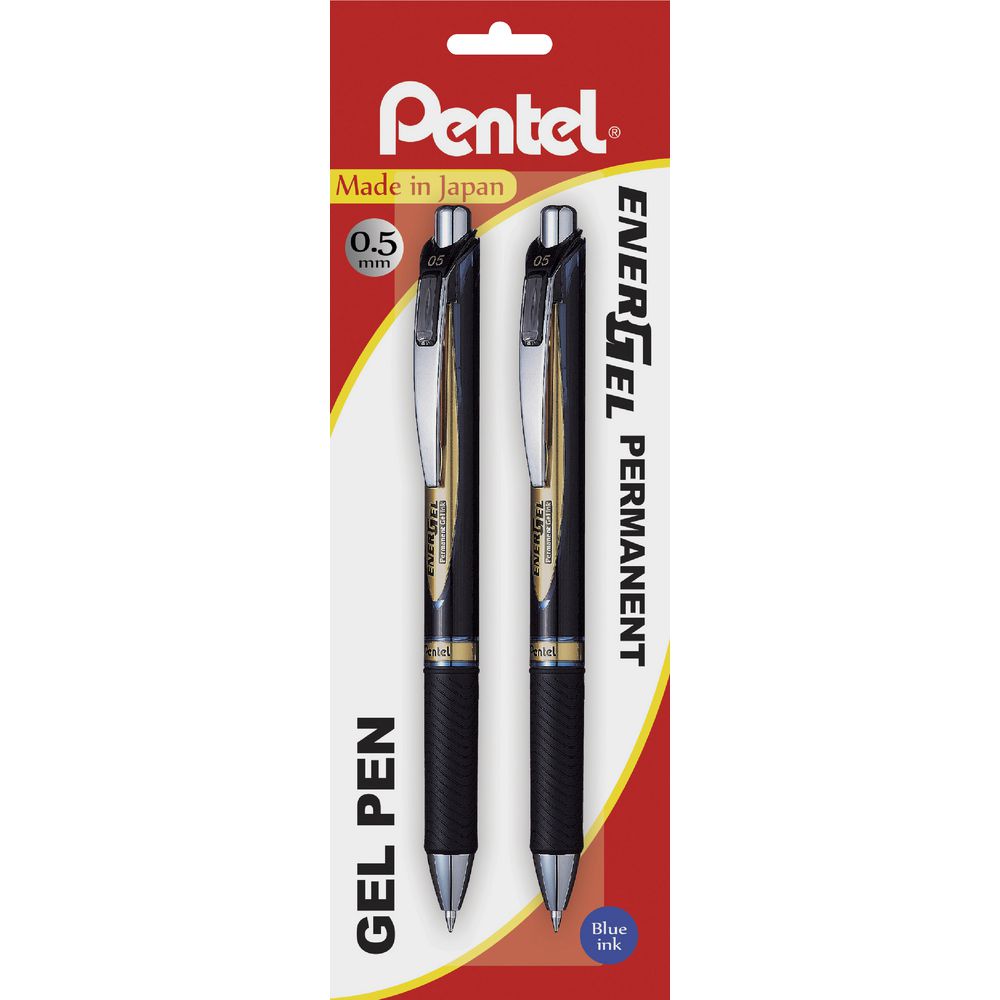 Pentel BLP75 Energel Gel Pens Blue 2 Pack