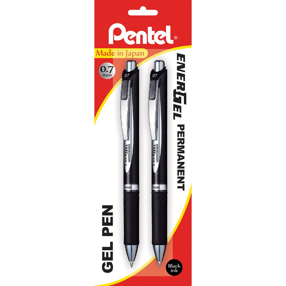 Pentel BLP77 Energel Gel Pens Black 2 Pack