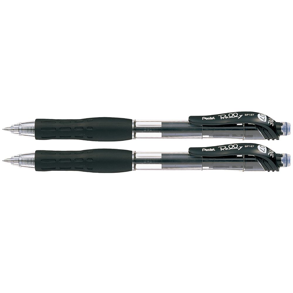 Pentel Rolly Retractable Ballpoint Pen Black 2 Pack