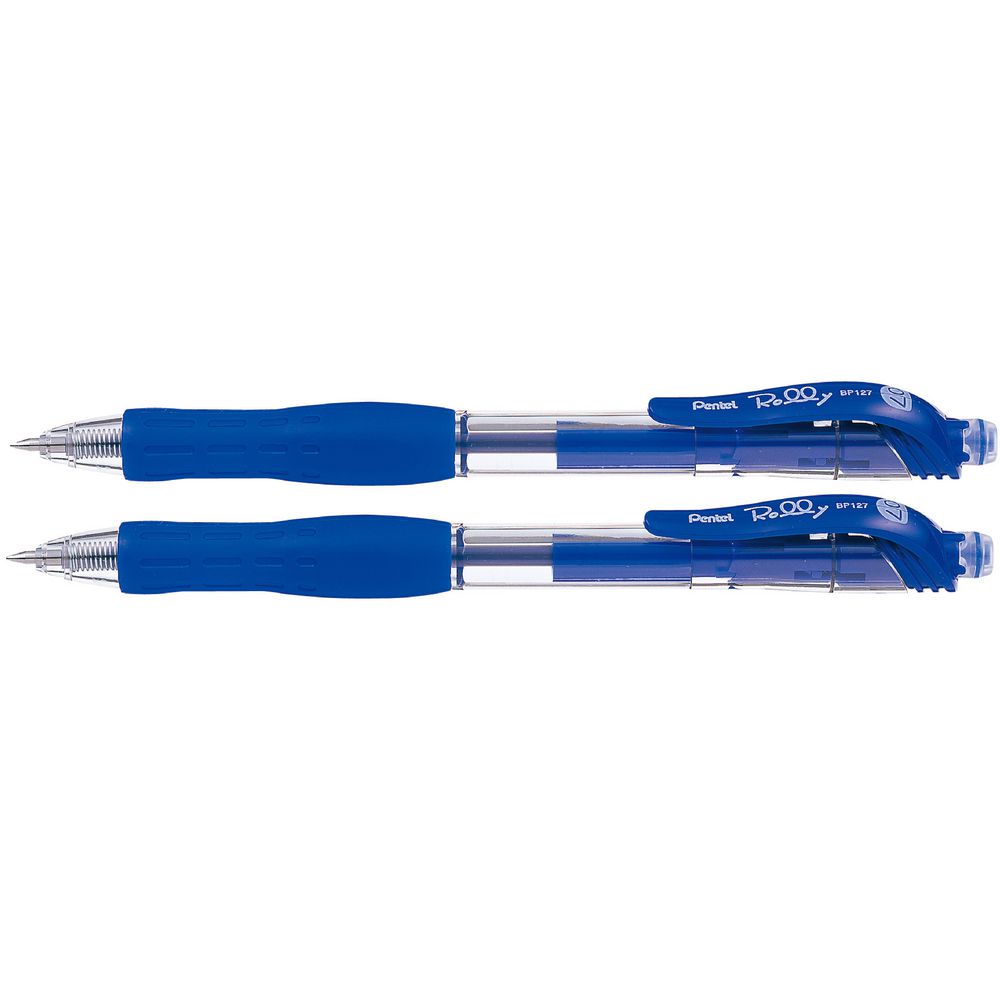 Pentel Rolly Retractable Ballpoint Pen Blue 2 Pack