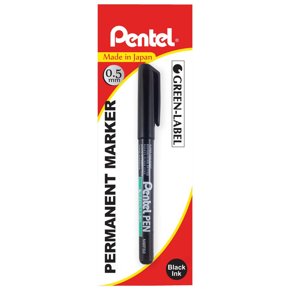 Pentel NMF50 Green Permanent Marker Black