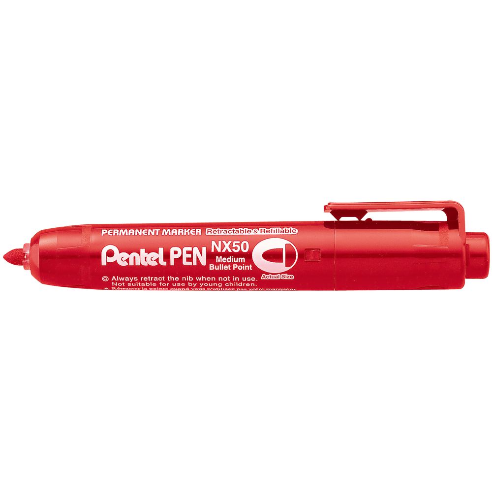 Pentel NX50 Retractable Permanent Marker Red