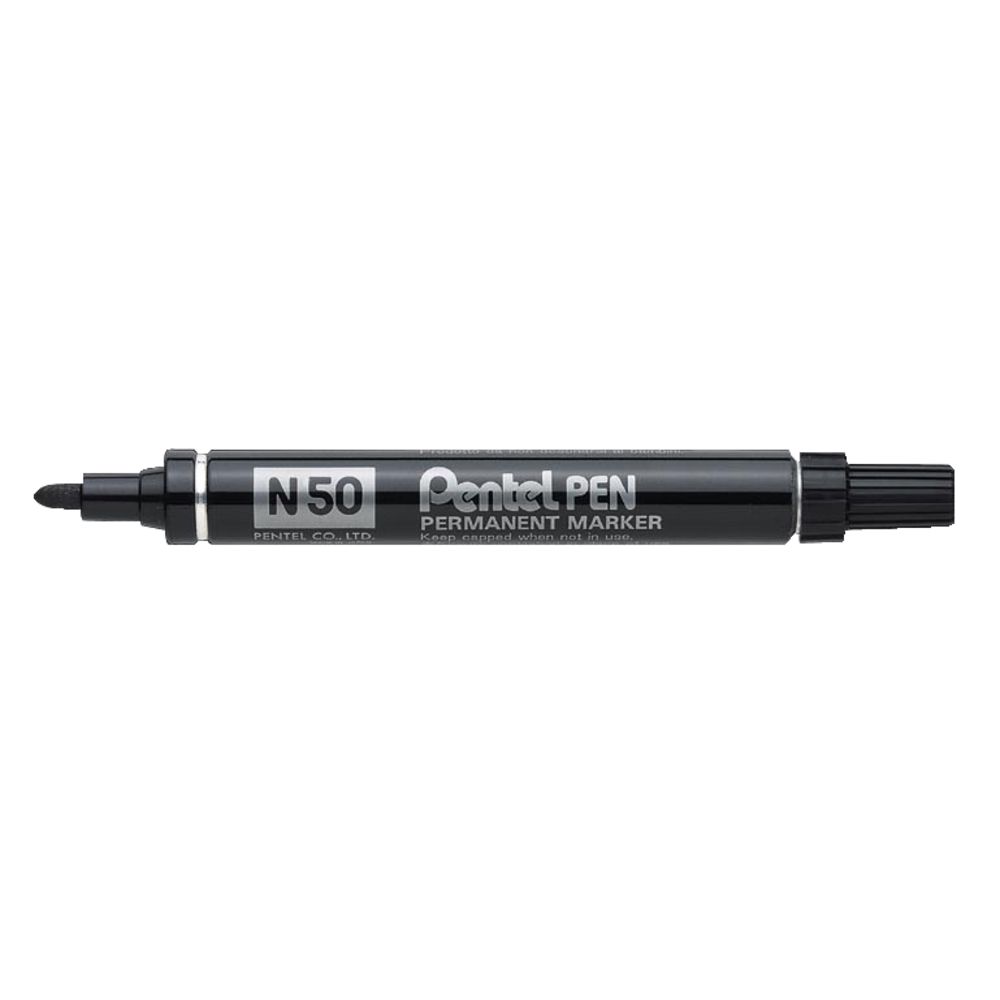 Pentel N50 Permanent Marker Black 4 Pack