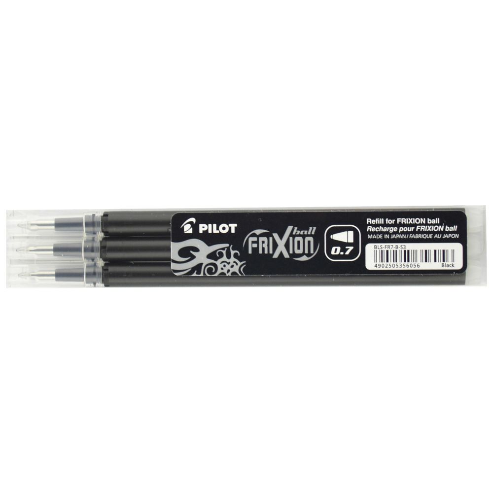 Pilot Frixion Erasable Gel Ink Refill 3 Pack Black