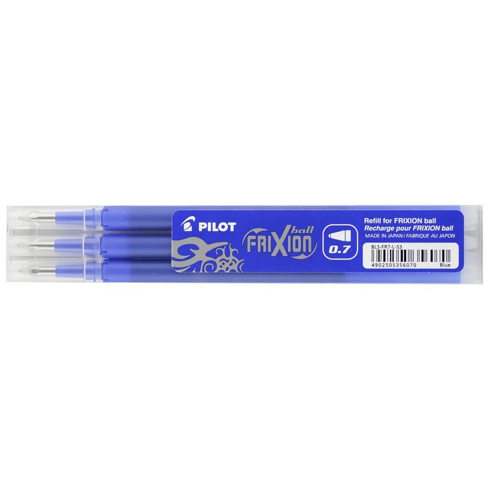Pilot Frixion Erasable Gel Ink Refill 3 Pack Blue