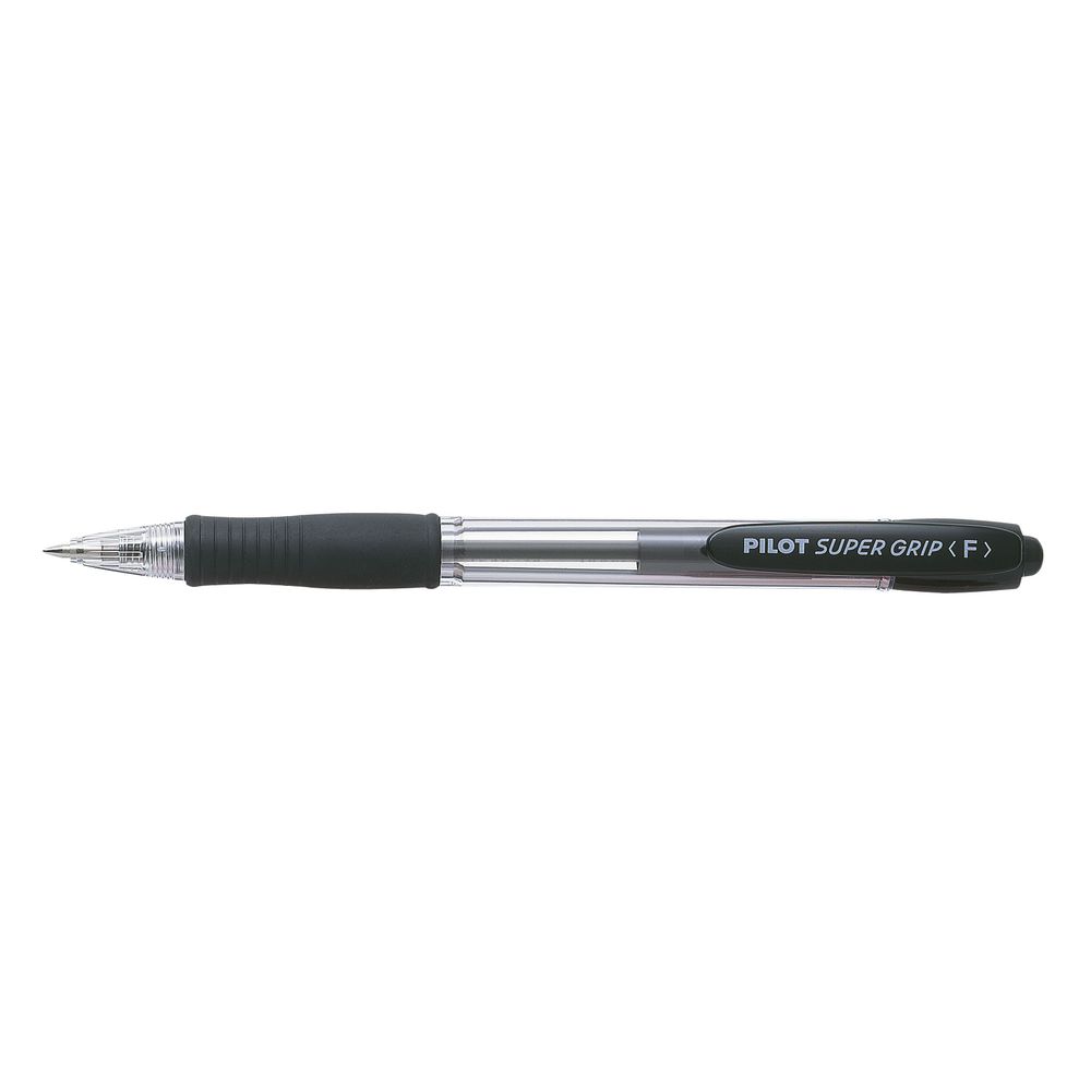 Pilot BPGP Super Grip Fine Ballpoint Pens Black 12 Pack