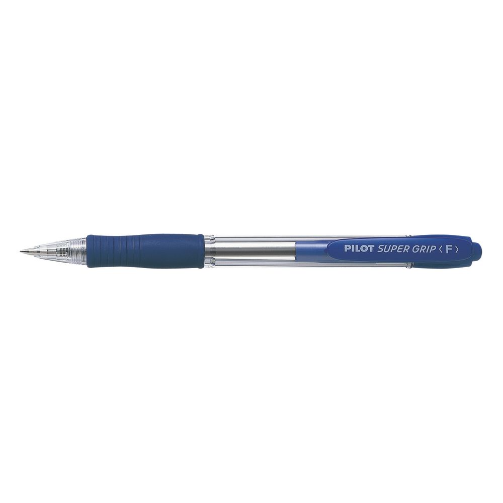 Pilot BPGP Super Grip Fine Ballpoint Pens Blue 12 Pack