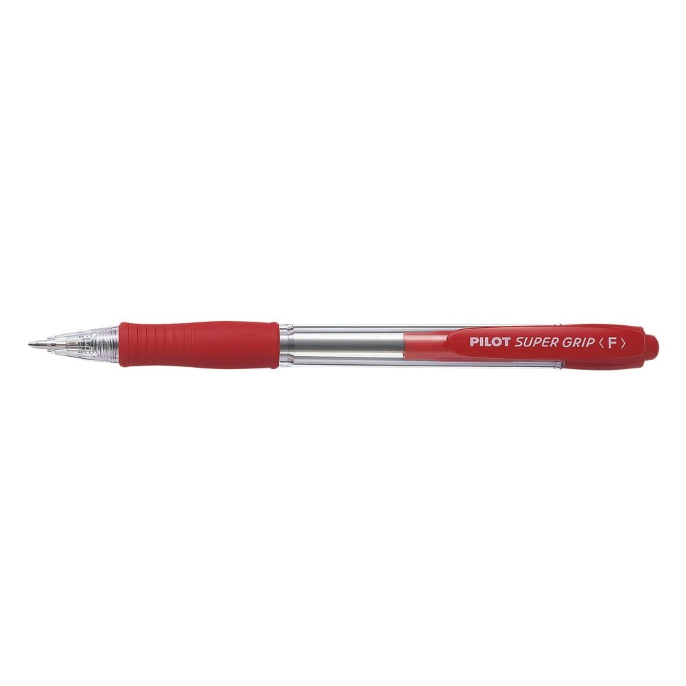 Pilot BPGP Super Grip Fine Ballpoint Pens Red 12 Pack