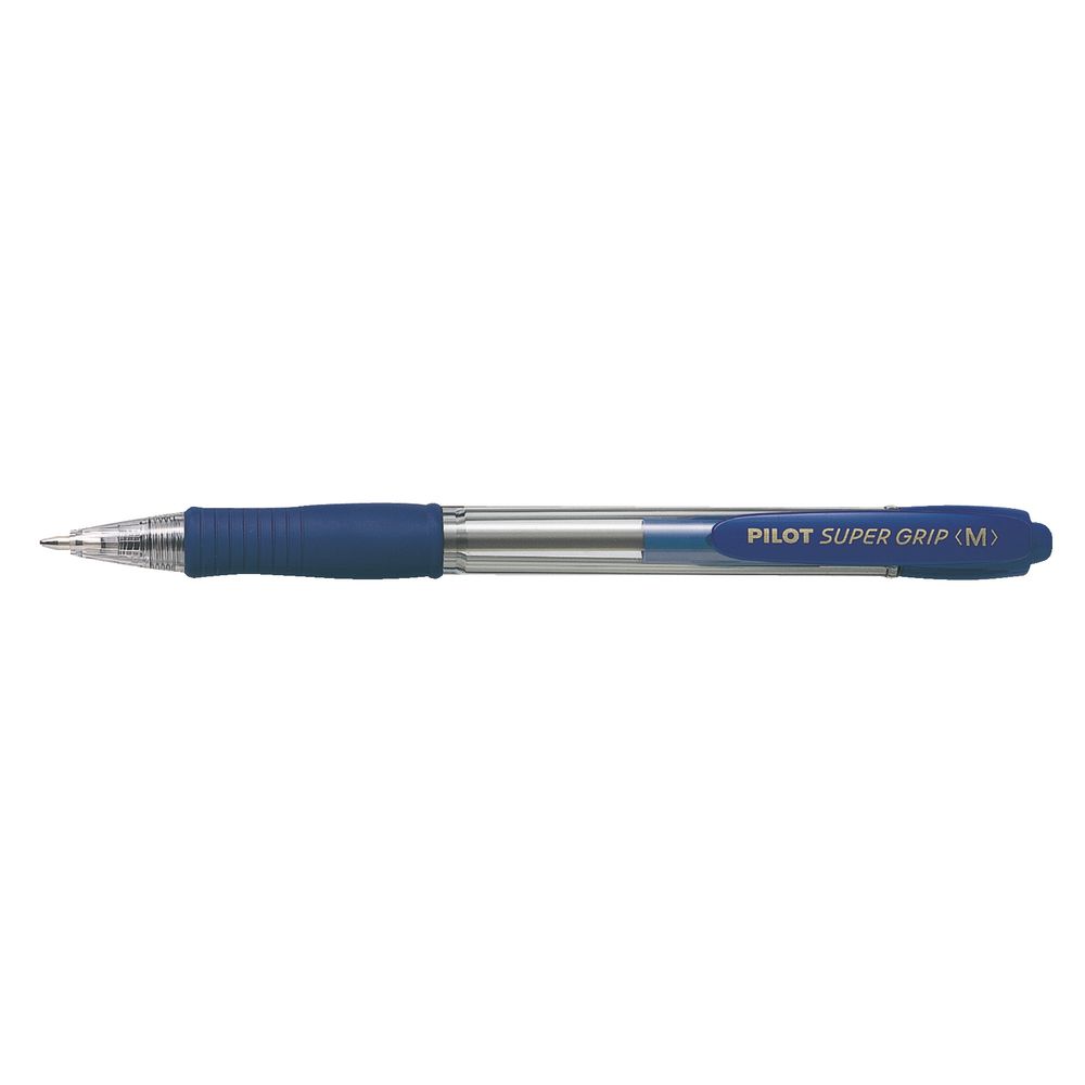 Pilot BPGP Super Grip Ballpoint Pens Blue 12 Pack