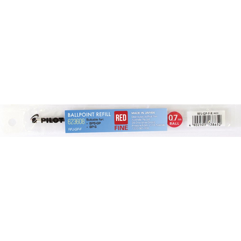Pilot BP-S and BPS-GP Refill 0.7mm Red