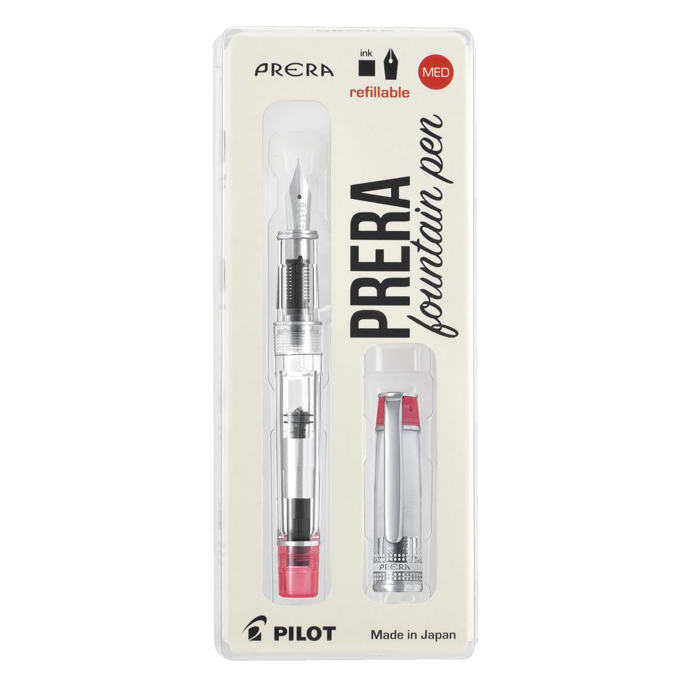 Pilot Prera Fountain Pen Translucent Red Barrel