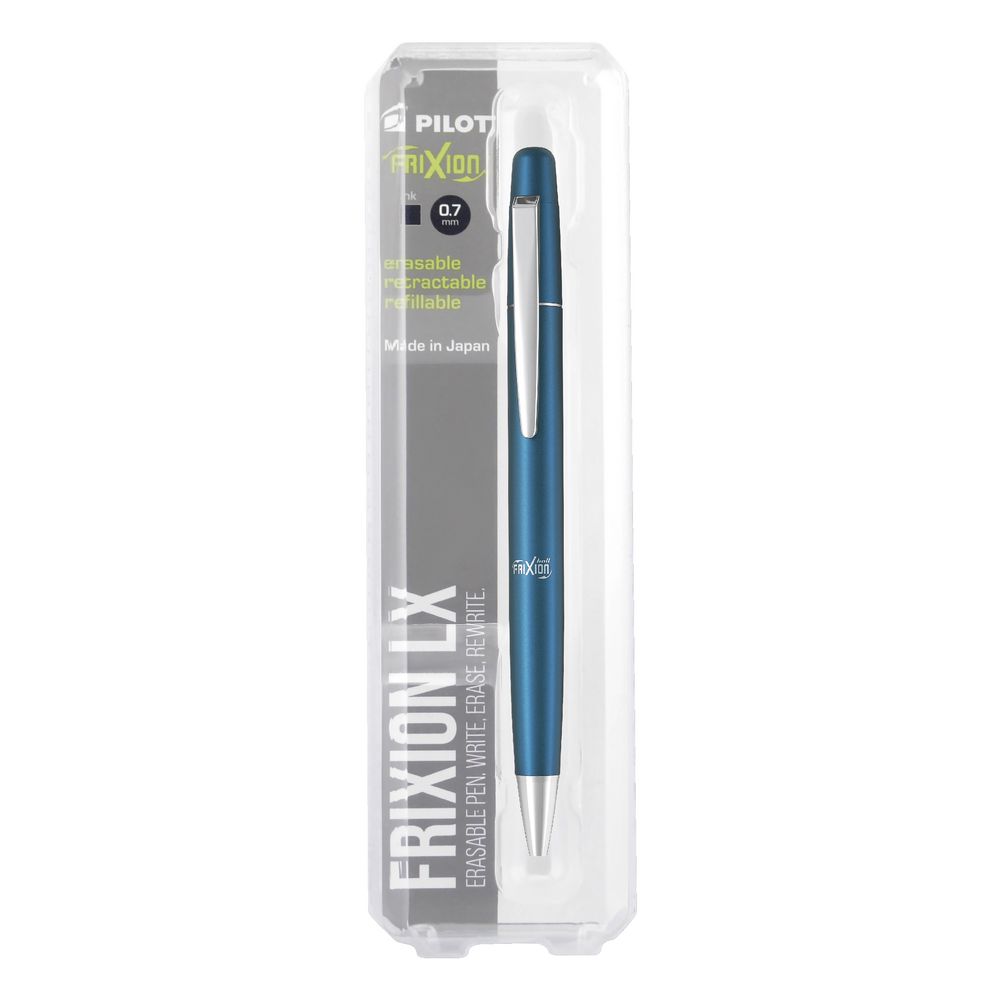 Pilot Frixion LX Retractable Erasable Gel Pen Metal Blue