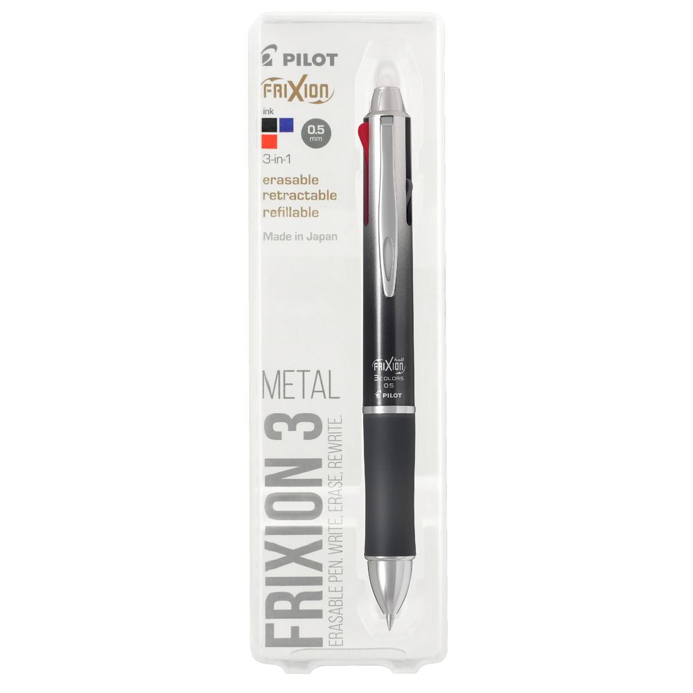 Pilot Frixion 3 Erasable Gel Pen Metal Black