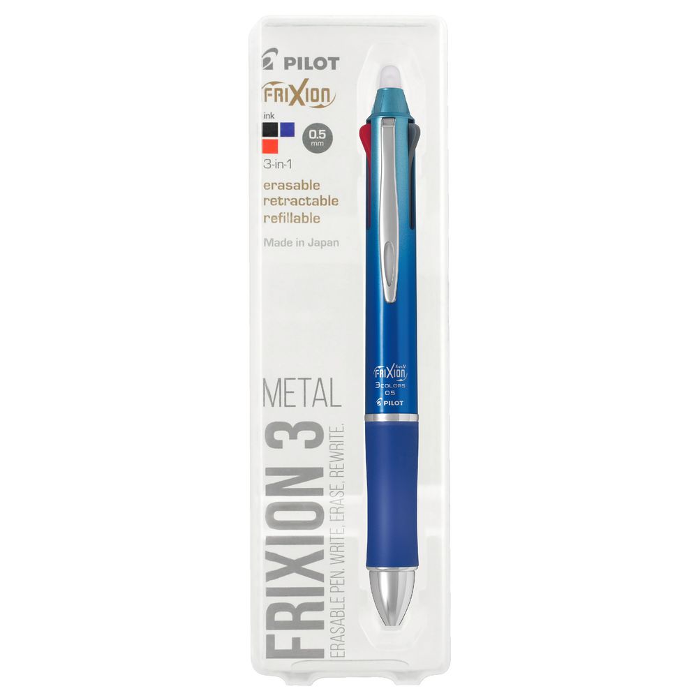 Pilot Frixion 3 Erasable Gel Pen Metal Blue