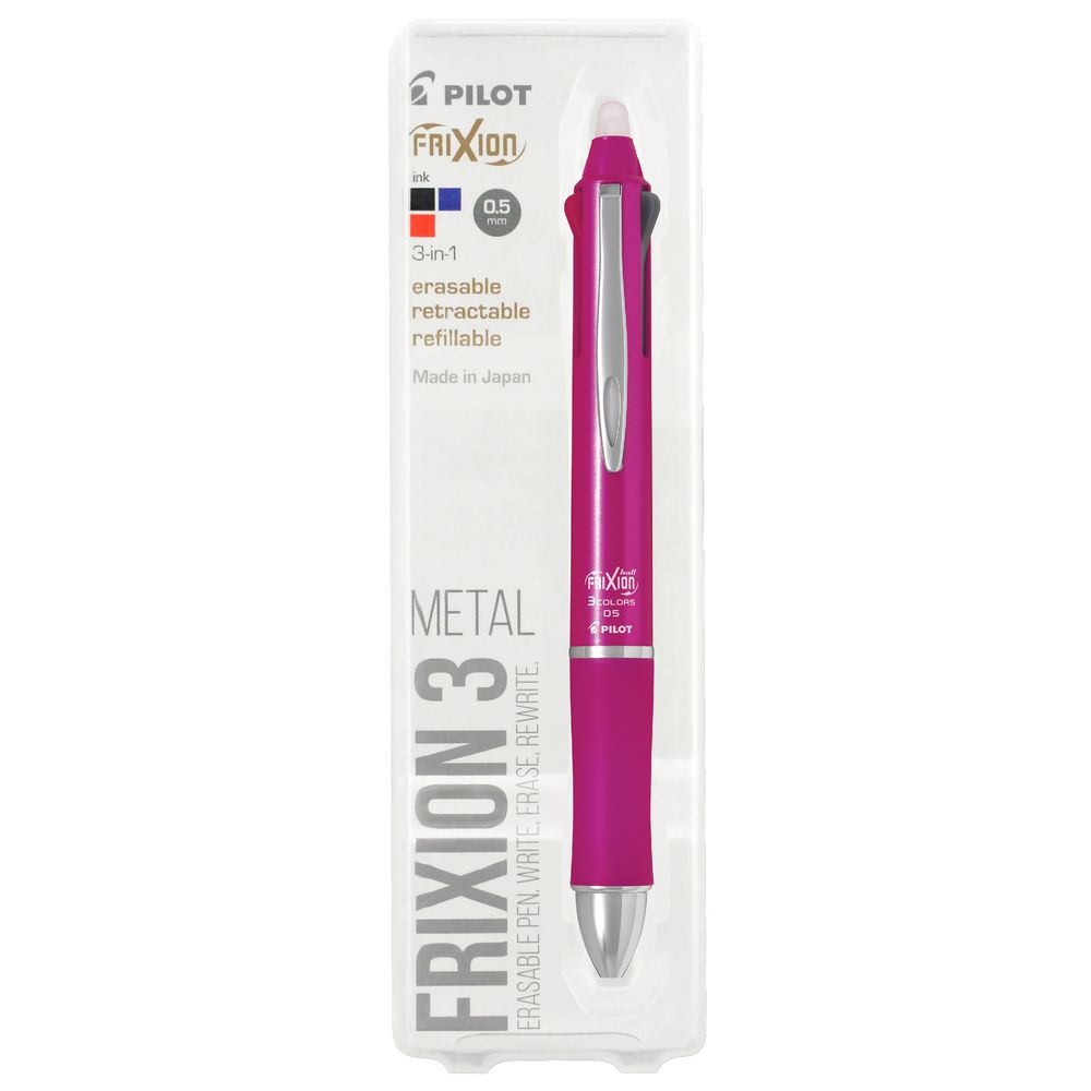 Pilot Frixion 3 Erasable Gel Pen Metal Pink