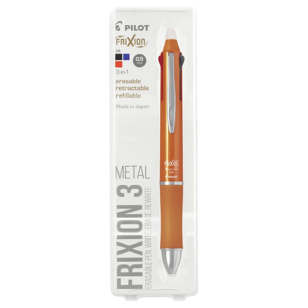 Pilot Frixion 3 Erasable Gel Pen Metal Orange