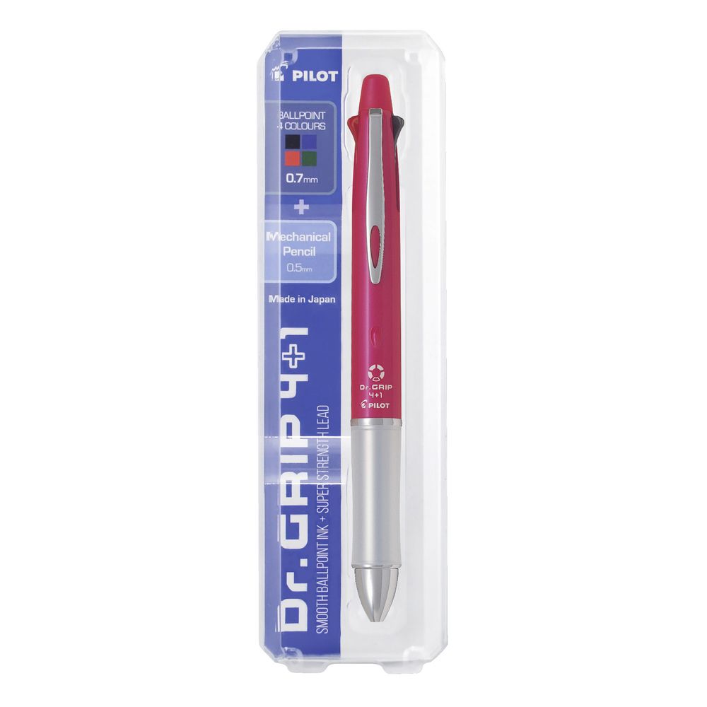 Pilot Dr Grip 4 + 1 Multifunction Ballpoint Pen Pink
